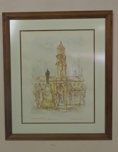 A BEAUTIFUL ORIGINAL WATERCOLOUR PAINTING OF "THE OLD GOVERNMENT BUILDING" BY EDMUND BARTON (3 of 8)