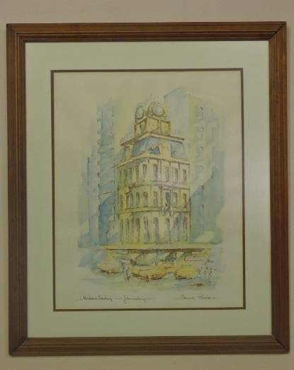 A FANTASTIC ORIGINAL WATERCOLOUR PAINTING OF "MARKHAM'S BUILDING - JHB" BY EDMUND BARTON (6 of 8)