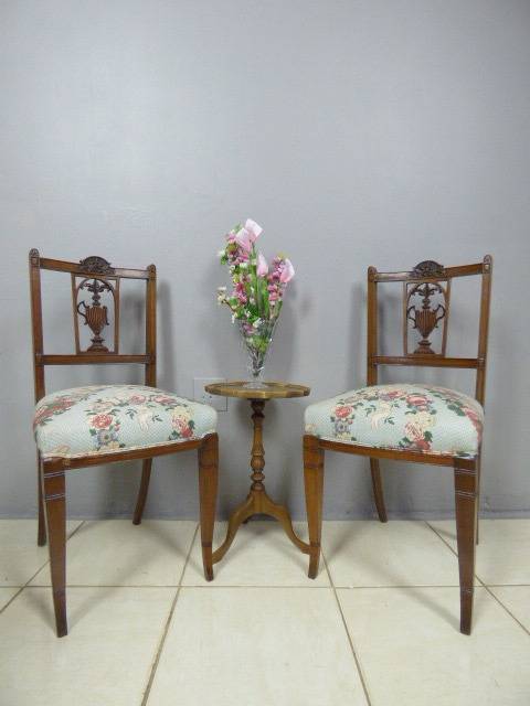TWO EXQUISITE VICTORIAN "CLARET JUG" OCCASIONAL CHAIRS WITH STUNNING DETAIL! BEAUTIFUL bid/chair