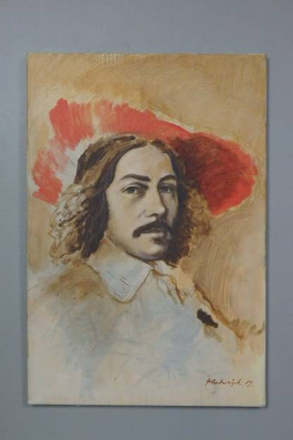 A WONDERFUL ORIGINAL SIGNED OIL PAINTING (ON CANVAS) OF JAN VAN RIEBEECK DATED 1983