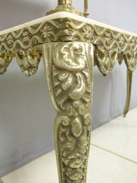A SUPERB VINTAGE QUEEN ANNE STYLE SOLID BRASS & MARBLE TELEPHONE TABLE IN GREAT CONDITION!!