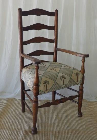AN INCREDIBLE ANTIQUE SOLID ENGLISH OAK OCCASIONAL ARM CHAIR WITH 19th CENTURY STYLED PAD FOOT LEGS