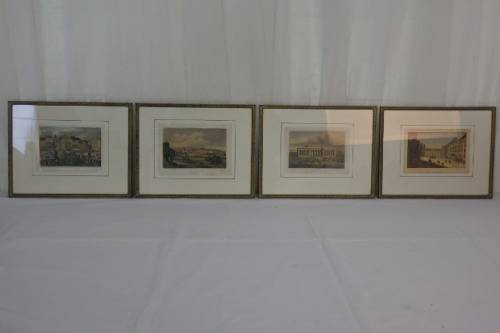 4x GORGEOUS VINTAGE PRINTS OF EUROPEAN CITIES IN THE 1800's BY 19th CENTURY ARTISTS bid/print
