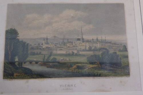 4x GORGEOUS VINTAGE PRINTS OF EUROPEAN CITIES IN THE 1800's BY 19th CENTURY ARTISTS bid/print