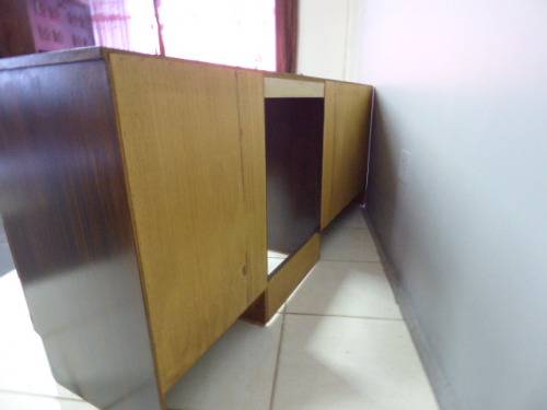 A LOVELY WOOD DRESSING TABLE w 8 DRAWERS & CUPBOARD. PERFECT TO PAINT!!