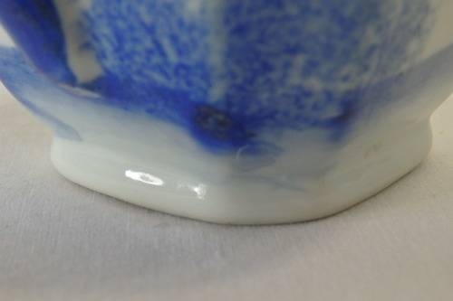 AN AWESOME JAPANESE MADE HAND PAINTED BLUE AND WHITE PORCELAIN MILK JUG