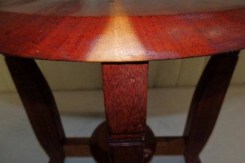 AN AWESOME AND SOLIDLY MADE SOLID TEAK FOUR-LEGGED STOOL IN EXCELLENT CONDITION