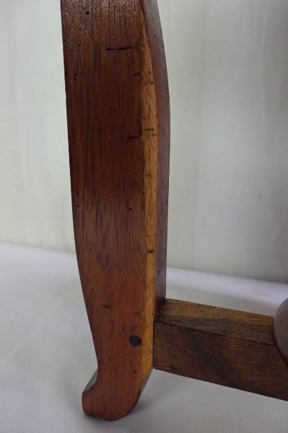 AN AWESOME AND SOLIDLY MADE SOLID TEAK FOUR-LEGGED STOOL IN EXCELLENT CONDITION