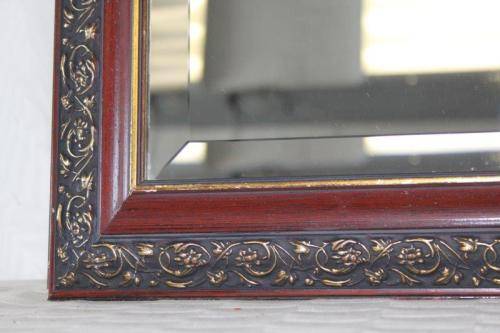 A FANTASTIC ORNATELY GILDED BEVELLED GLASS WALL MIRROR IN AWESOME CONDITION