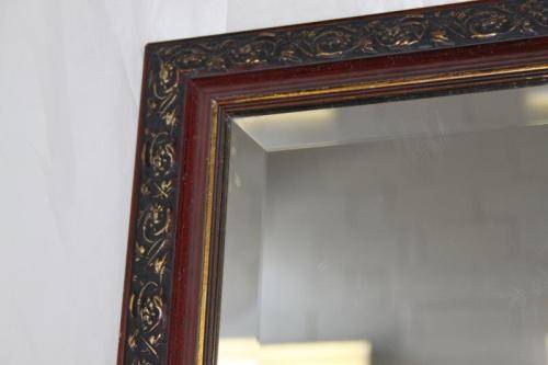 A FANTASTIC ORNATELY GILDED BEVELLED GLASS WALL MIRROR IN AWESOME CONDITION
