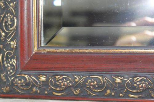 A FANTASTIC ORNATELY GILDED BEVELLED GLASS WALL MIRROR IN AWESOME CONDITION