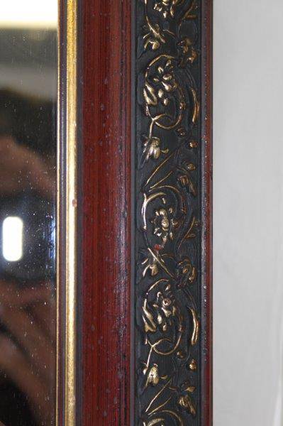 A FANTASTIC ORNATELY GILDED BEVELLED GLASS WALL MIRROR IN AWESOME CONDITION