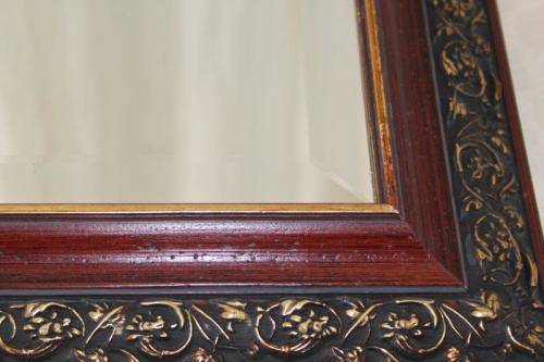 A FANTASTIC ORNATELY GILDED BEVELLED GLASS WALL MIRROR IN AWESOME CONDITION