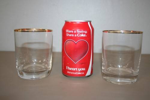 TWO FABULOUS GOLD RIMMED DRINKING GLASSES, IN STUNNING CONDITION = GREAT COCKTAIL GLASSES