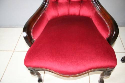 TWO SPECTACULAR ANTIQUE VICTORIAN ROSEWOOD LADIES PARLOUR CHAIRS w/ DEEP BUTTON DETAILING bid/chair