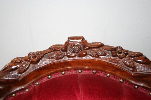 TWO SPECTACULAR ANTIQUE VICTORIAN ROSEWOOD LADIES PARLOUR CHAIRS w/ DEEP BUTTON DETAILING bid/chair