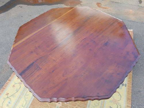 AN EXQUISITE LARGE ANTIQUE SOLID IMBUIA "OCTAGONAL" 8-SEATER (PEDESTAL) BALL AND CLAW DINING TABLE