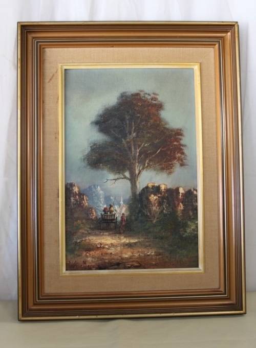 **RS17** An original signed Luther Marais (1935 - 2010) framed landscape oil on board painting