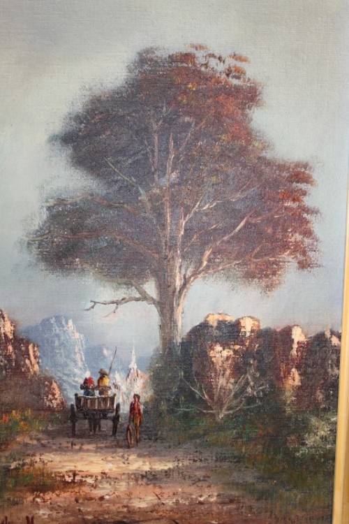 **RS17** An original signed Luther Marais (1935 - 2010) framed landscape oil on board painting