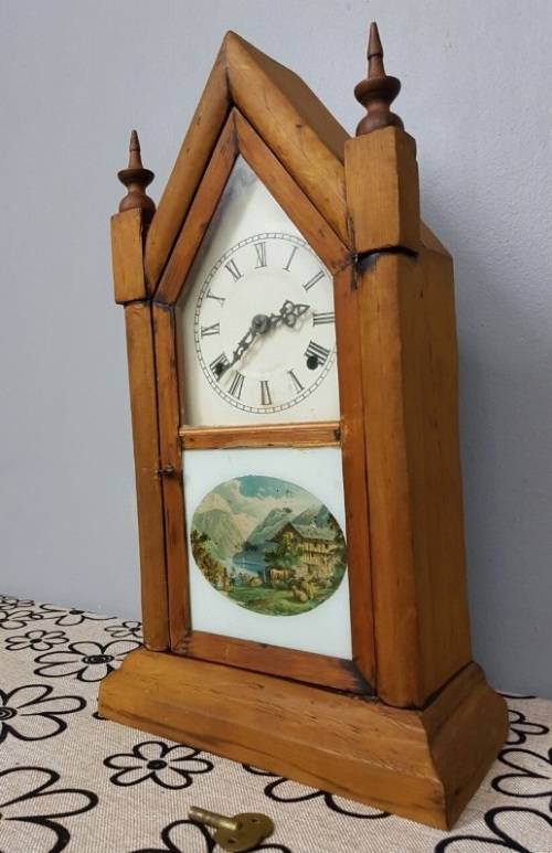 AN EXTREMELY RARE ANTIQUE (LATE 1800's) ANSONIA "GOTHIC" 8 DAY & 30 HOUR STEEPLE MANTLE CLOCK = WOW