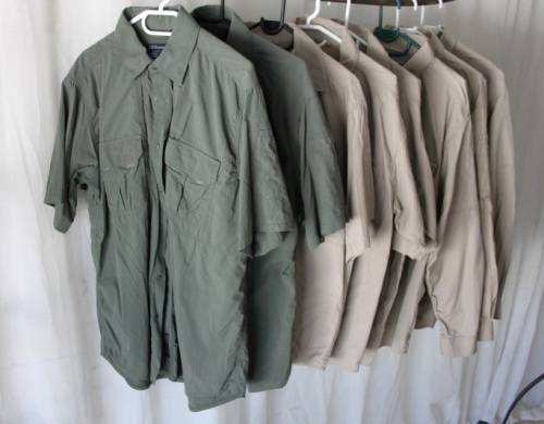 AN AWESOME COLLECTION OF 8x ORIGINAL "5.11 TACTICAL SERIES" MEN'S MILITARY STYLE SHIRTS bid/shirt
