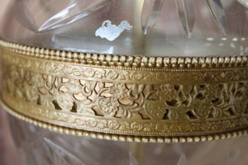 **RS17** An incredible super-rare West German made (large) hand cut lead crystal table lamp