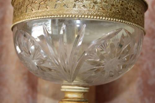 **RS17** An incredible super-rare West German made (large) hand cut lead crystal table lamp