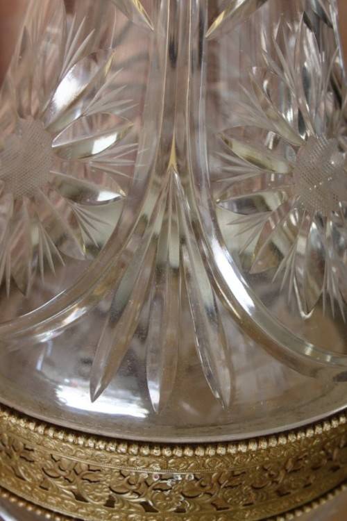 **RS17** An incredible super-rare West German made (large) hand cut lead crystal table lamp