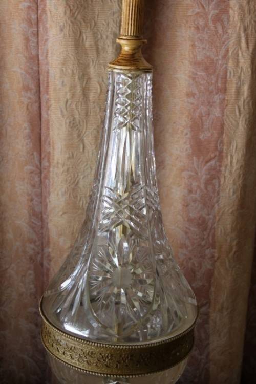 **RS17** An incredible super-rare West German made (large) hand cut lead crystal table lamp