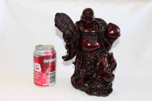 AN EXQUISITE (LARGE) CHINESE LAUGHING BUDDHA (BUDAI) IN A TRADITIONAL RED LACQUERED FINISH