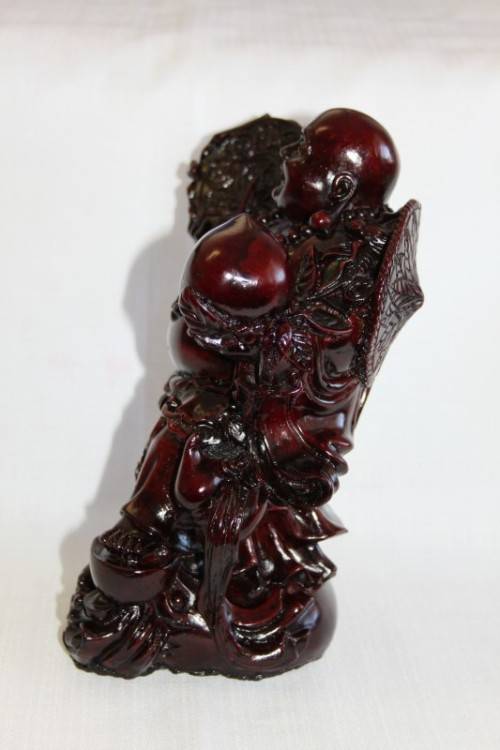 AN EXQUISITE (LARGE) CHINESE LAUGHING BUDDHA (BUDAI) IN A TRADITIONAL RED LACQUERED FINISH