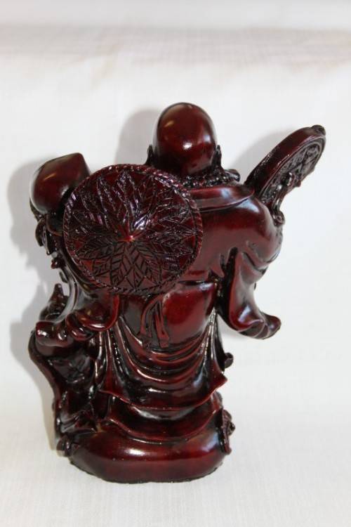 AN EXQUISITE (LARGE) CHINESE LAUGHING BUDDHA (BUDAI) IN A TRADITIONAL RED LACQUERED FINISH