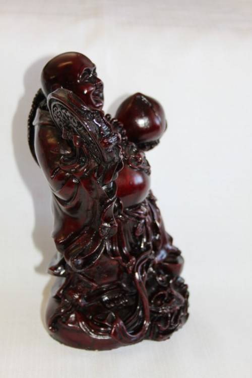 AN EXQUISITE (LARGE) CHINESE LAUGHING BUDDHA (BUDAI) IN A TRADITIONAL RED LACQUERED FINISH