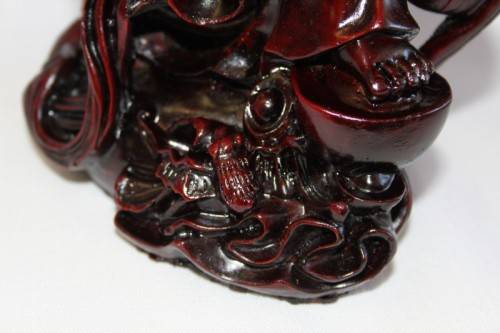 AN EXQUISITE (LARGE) CHINESE LAUGHING BUDDHA (BUDAI) IN A TRADITIONAL RED LACQUERED FINISH