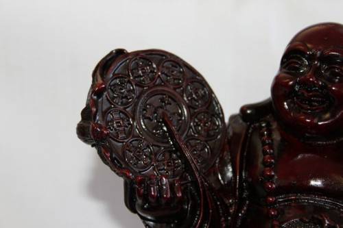 AN EXQUISITE (LARGE) CHINESE LAUGHING BUDDHA (BUDAI) IN A TRADITIONAL RED LACQUERED FINISH