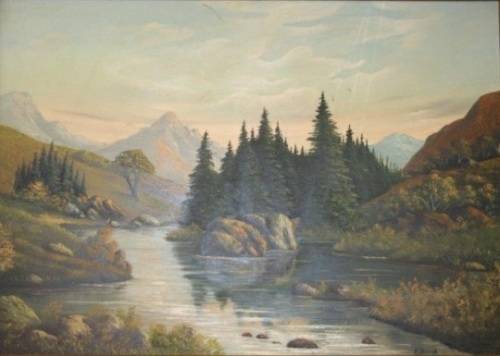 Awesome original signed & framed oil on board landscape painting by SA artist "E. Korub" - RS17Sale