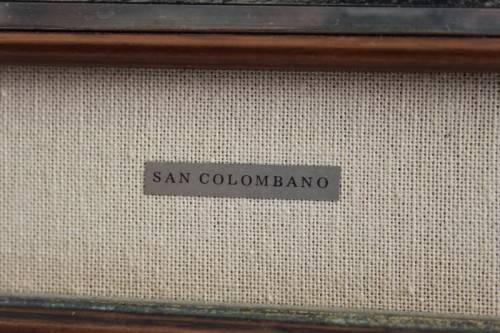 A FANTASTIC FRAMED ITALIAN MADE 925 SILVER (STAMPED) ETCHING OF THE "SAN COLOMBANO" BASILICA