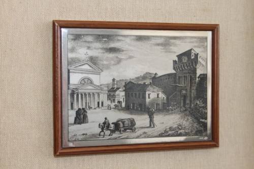 A FANTASTIC FRAMED ITALIAN MADE 925 SILVER (STAMPED) ETCHING OF THE "SAN COLOMBANO" BASILICA