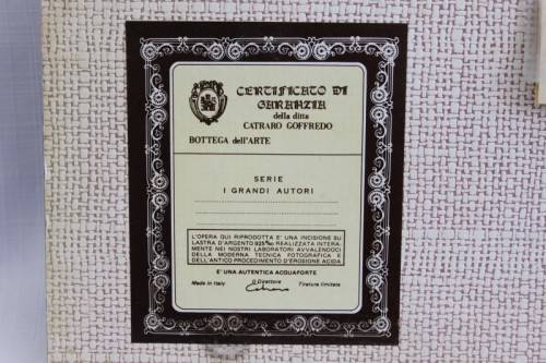 A FANTASTIC FRAMED ITALIAN MADE 925 SILVER (STAMPED) ETCHING OF THE "SAN COLOMBANO" BASILICA