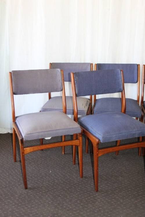 A FABULOUS COLLECTION OF 8x STUNNING RETRO (SOLID IMBUIA) VISITORS/ DINING CHAIRS bid/chair