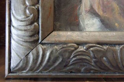 TWO BEAUTIFULLY FRAMED "PORTRAIT" OIL ON BOARD PAINTINGS OF A MAN AND WOMAN bid/painting