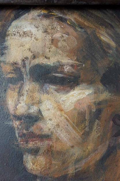 TWO BEAUTIFULLY FRAMED "PORTRAIT" OIL ON BOARD PAINTINGS OF A MAN AND WOMAN bid/painting