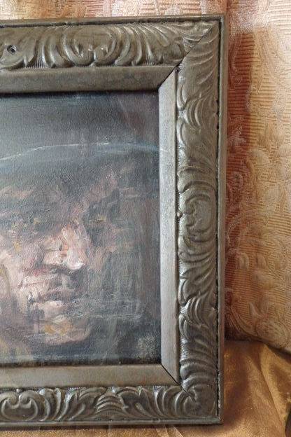 TWO BEAUTIFULLY FRAMED "PORTRAIT" OIL ON BOARD PAINTINGS OF A MAN AND WOMAN bid/painting