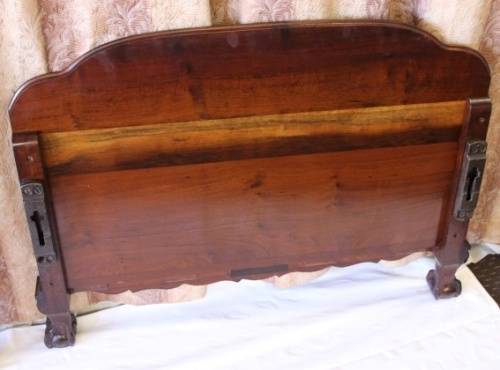 A SUPERB ANTIQUE SOLID STINK WOOD BALL AND CLAW HEADBOARD AND FOOT BOARD SET