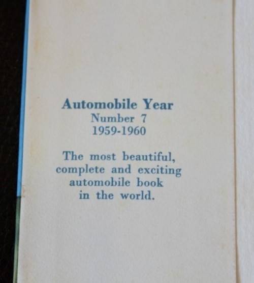 Aawesome collectable automobile  1959-60 edition (Annual Automobile Review) No. #7 Lifespace Sale