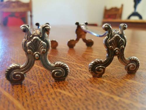 2x magnificent Christofle "Coquille Vendome Shell" Porte Couteaux silver plated knife rests | RS17