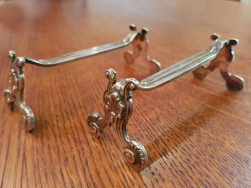 2x magnificent Christofle "Coquille Vendome Shell" Porte Couteaux silver plated knife rests | RS17