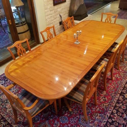 ***make an offer*** ORIGINAL "GORDON FRASER" YEW WOOD CHIPPENDALE 8 - 10 SEATER DINING ROOM SUITE