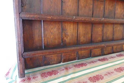 An incredible large antique (c. mid 1800s) oak wall display cabinet w/ three spacious shelves
