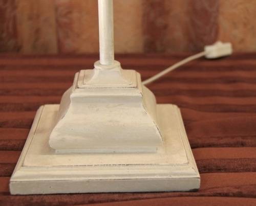 Two beautiful and elegant "tall" occasional table/ bedside lamps with white shades bid/lamp